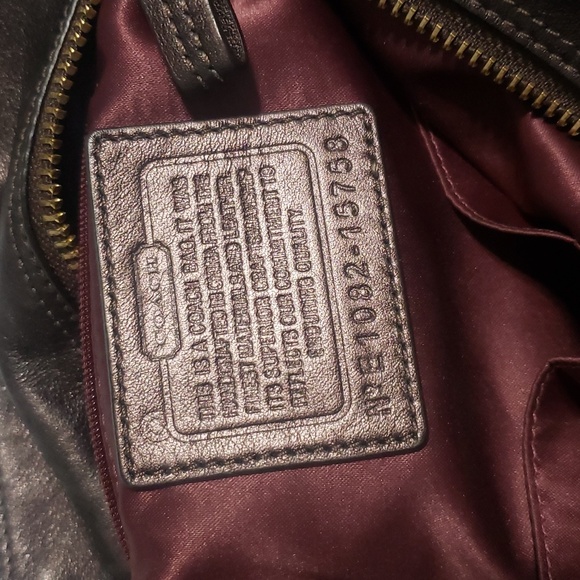 Coach Mia Op Art Lurex Brown Sateen Leather Trim Gold Hardware 15758 w/Dust Bag - Picture 5 of 8